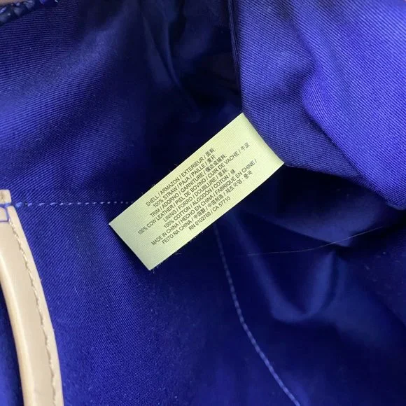 Kate Spade Womens Blue Full Plume Embroidered Straw Peacock Clutch Handbag - Picture 8 of 8